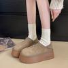 Fashion Thick Soled Anti Slip Snow Boots Women Winter 2025 New Height Bread Shoes with Plush Insulation Elastic Mouth Cotton Shoes