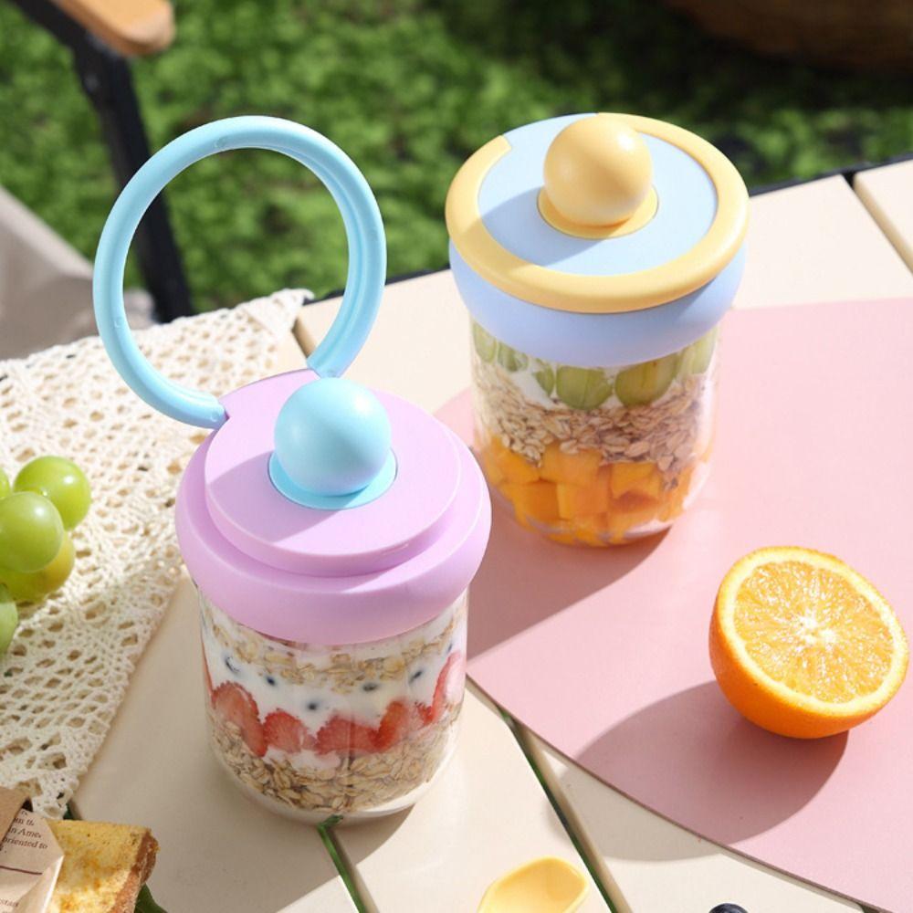 500ml Breakfast Cups Seal Oats Container New Yogurt Bowl  for Oatmeal Cereal Nut Yogurt