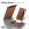 Original Luxury Genuine Leather Magnetic Case For Samsung Galaxy Z Fol8 Fold 8 Metal Ring Holder Bracket Window View Flip Cover