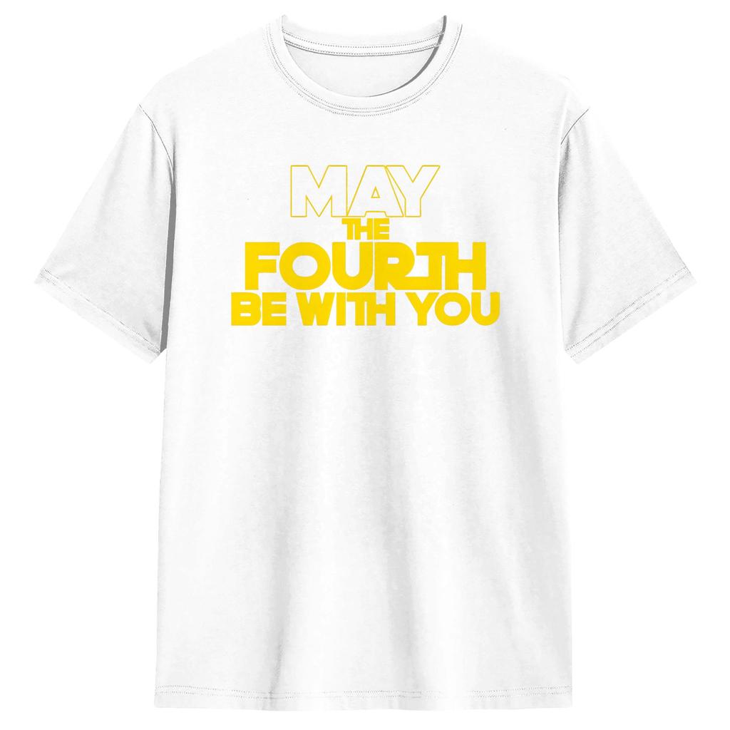 Unisex Tshirts May The Fourth Awesome 100 Cotton Tees Short Sleeve Be With You T Shirt Round Neck Tops Gift Idea