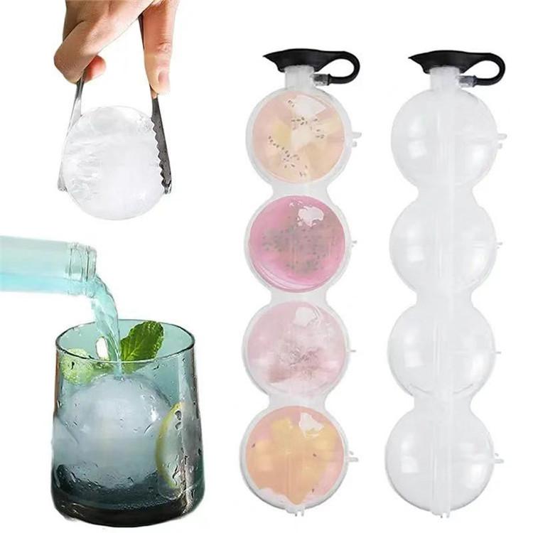 Silicone Round Ice Hockey Mold 4 Ice Cube Whisky Ice Box Four-hole Ice Cube Single Hole Diy Round Suit
