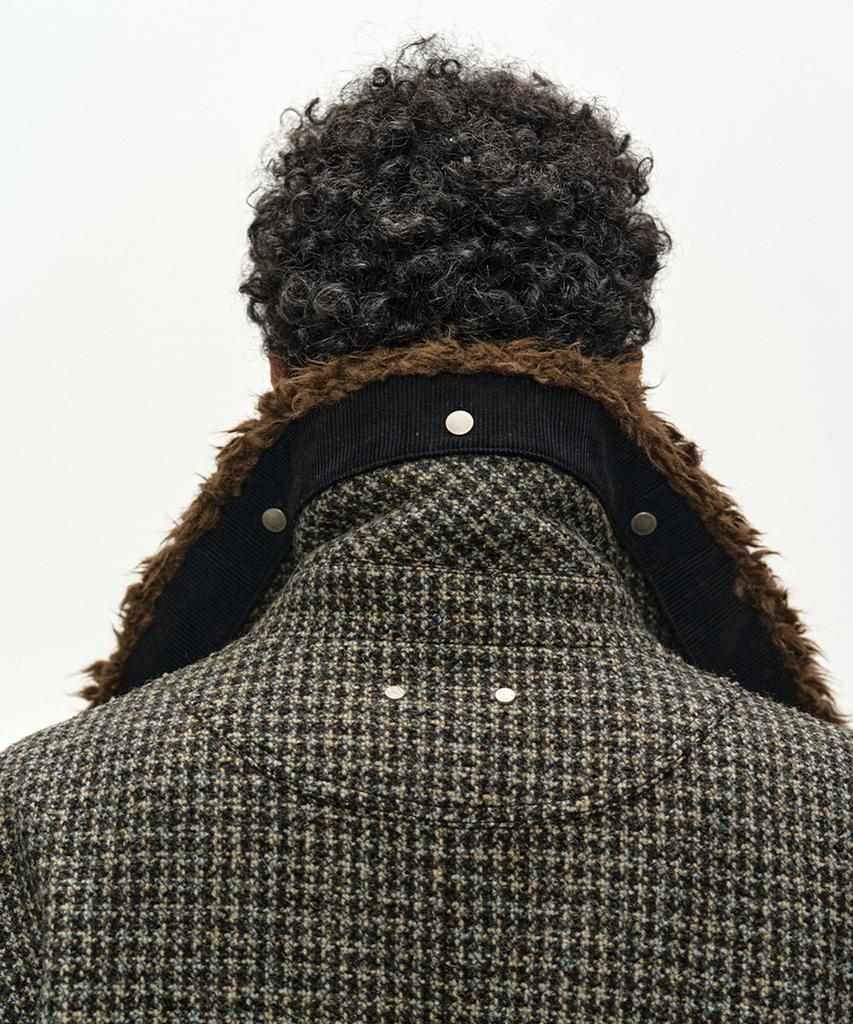 ADSB ANDERSSON BELL Detachable Fur Collar Chesterfield Tweed Coat (Dark Green)