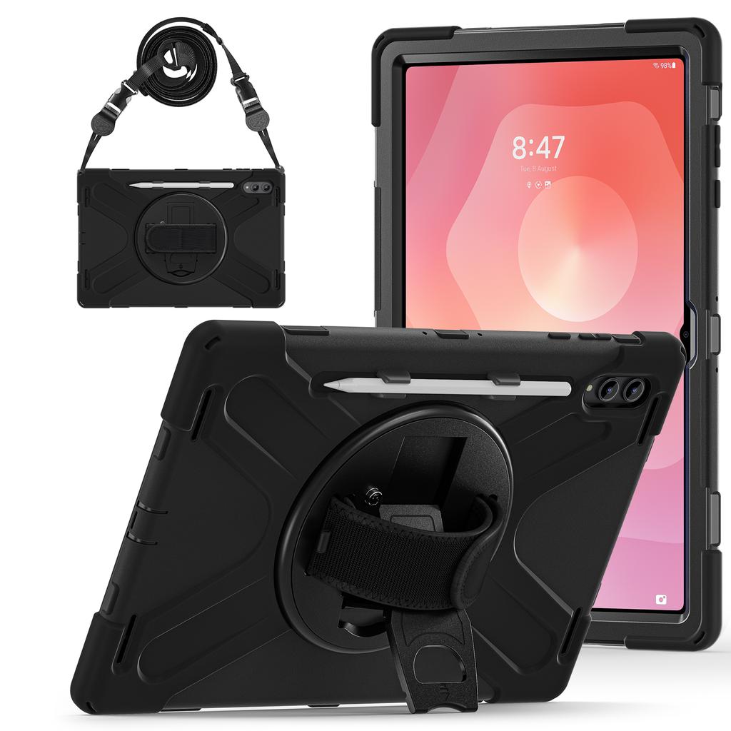 Прочный чехол для Samsung Galaxy Tab S11 Ultra 2025 14,6" SM-X930 SM-X936 с вращающейся на 360° подставкой и плечевым ремнем