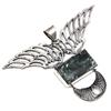 Pendant  Seraphinite Gemstone Gift For Her Silver Jewelry 2.25"