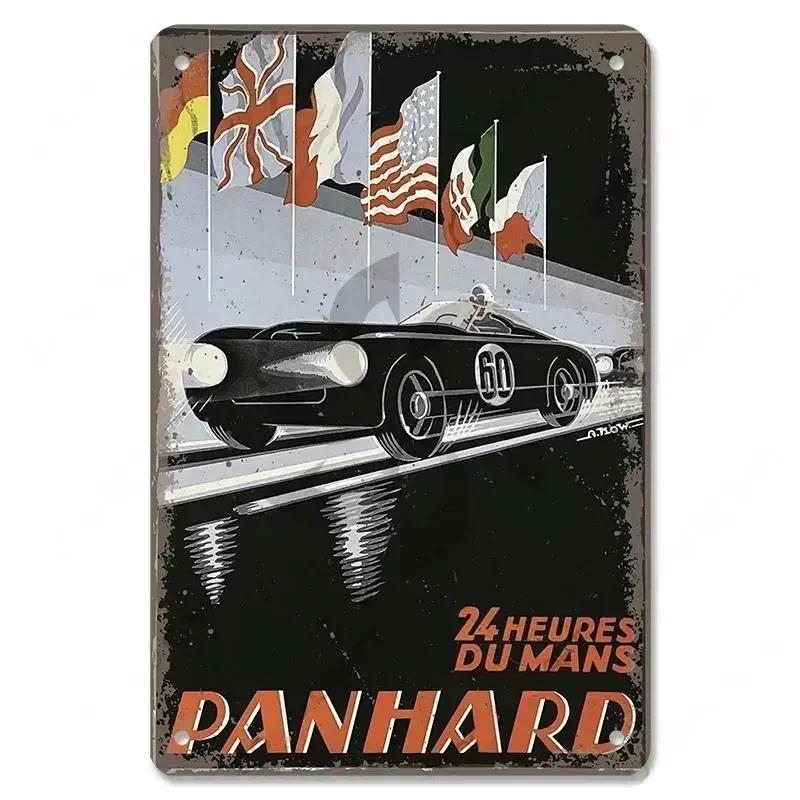 Metal Tin Signs Racing Car Plaque Metal Poster F1 Racetrack Nostalgic Vintage Metal Wall Art Decor for Garage Racing Club Home