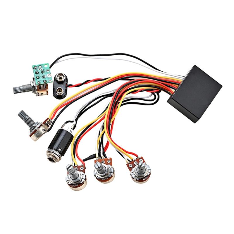 Предварительно распаянная схема предусилителя для бас-гитары, звукосниматель, активный/пассивный эквалайзер для звукоснимателя бас-гитары