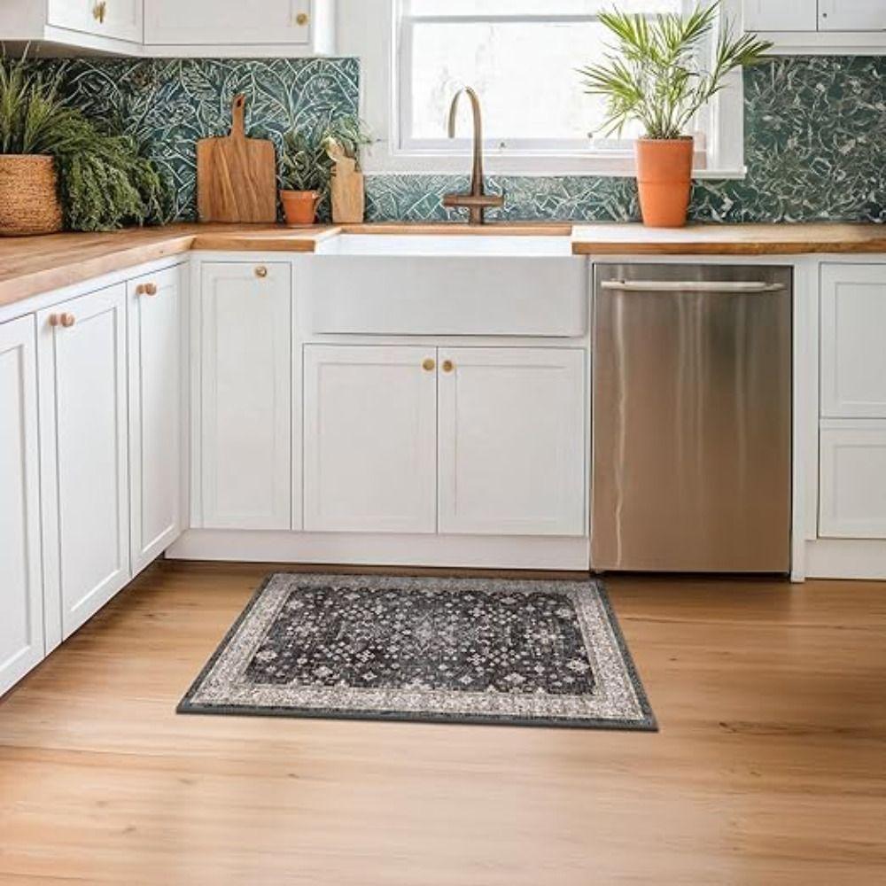 Non-Slip Small Rugs Washable Kitchen Bathroom Door Mat Entryway Rug for Indoor Entrance