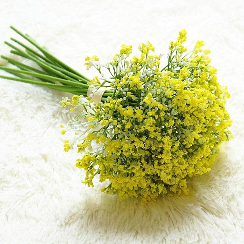 1 Bundles Artificial Baby's Breath Plastic Flower Plants Baby's Breath Artificial Flowers Gypsophila for Home Hotel Decor Wedding Bouquet