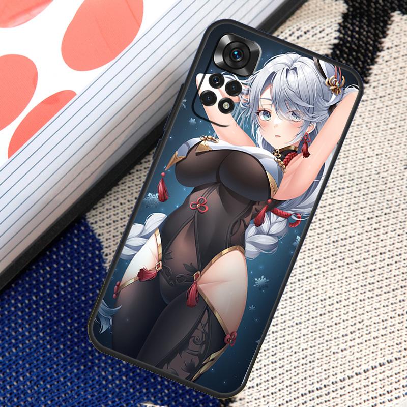Чехол Genshin Anime Shenhe для Xiaomi Redmi Note 10 11 Pro 8 9 12 Pro 11S 10S 9S Redmi 9 10 12C 9C 10C задняя крышка