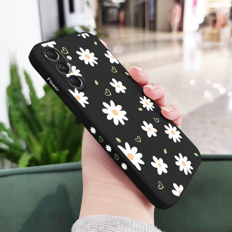 Нежный чехол-ромашка для Samsung Galaxy A37 A57 Жидкий силиконовый чехол