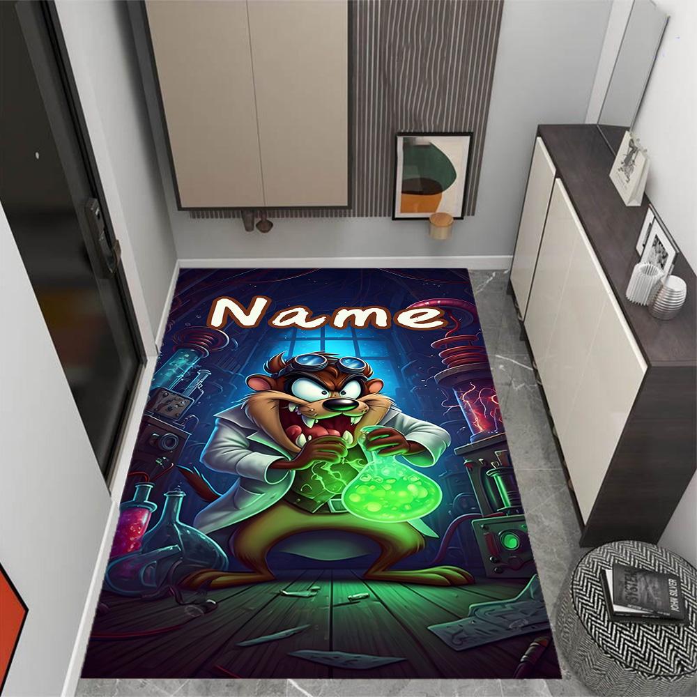 Looney Mad Scientist's Experiment Customize Your Name Floor Mat Suitable for Dormitory Living Rooms Foyer Outdoor Antislip Carpet Decorate Offices