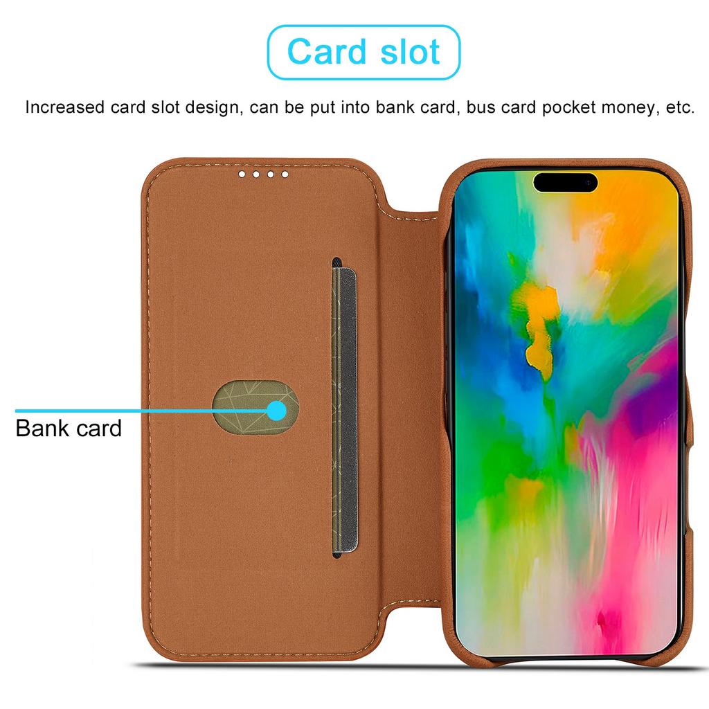 LC.IMEEKE For iPhone 17 Case Card Holder Stand Leather Phone Cover