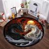 Luxury Round Lion Print Rug, 2D Animal Pattern Area Carpet for Living Room, Bedroom, Home Floor Decor, Modern Decorative Mat