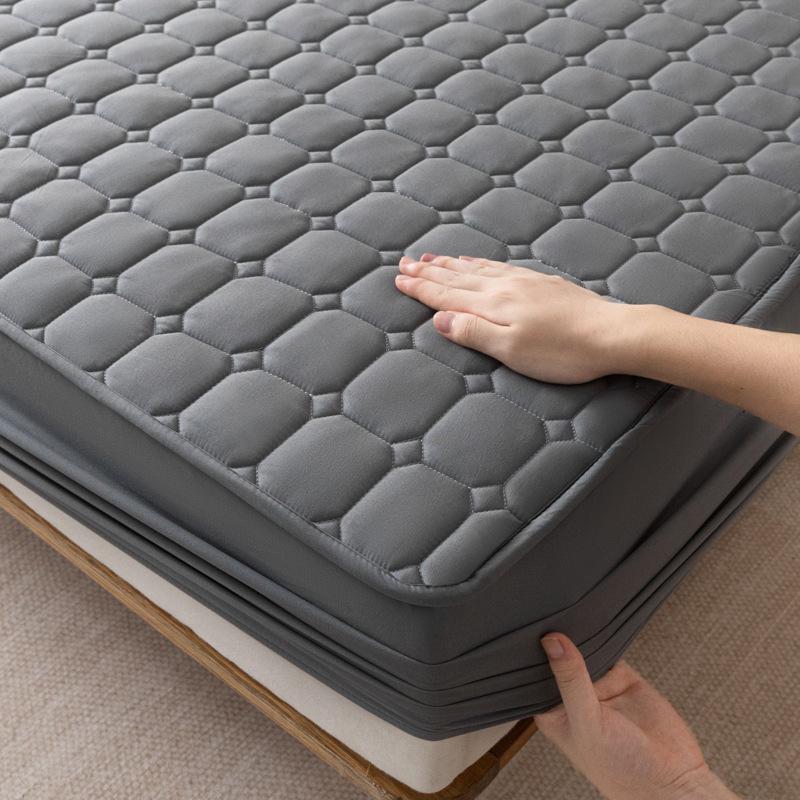 Стеганый чехол для односпальной кровати премиум-класса - однотонный, пыленепроницаемый и универсальный защитный чехол для матраса