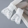Pleated Ruffles Horn Cuffs Hollow Out Embroidery Floral Lace Fake Sleeves Double Layer Sweater Wristband Accessories