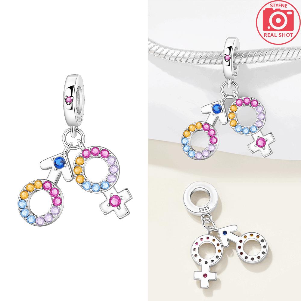 Изысканные оригинальные символы пары мальчик девочка медведь любовь розовое сердце кошка шармы медные бусины подходят для браслета ювелирный подарок женщинам DIY