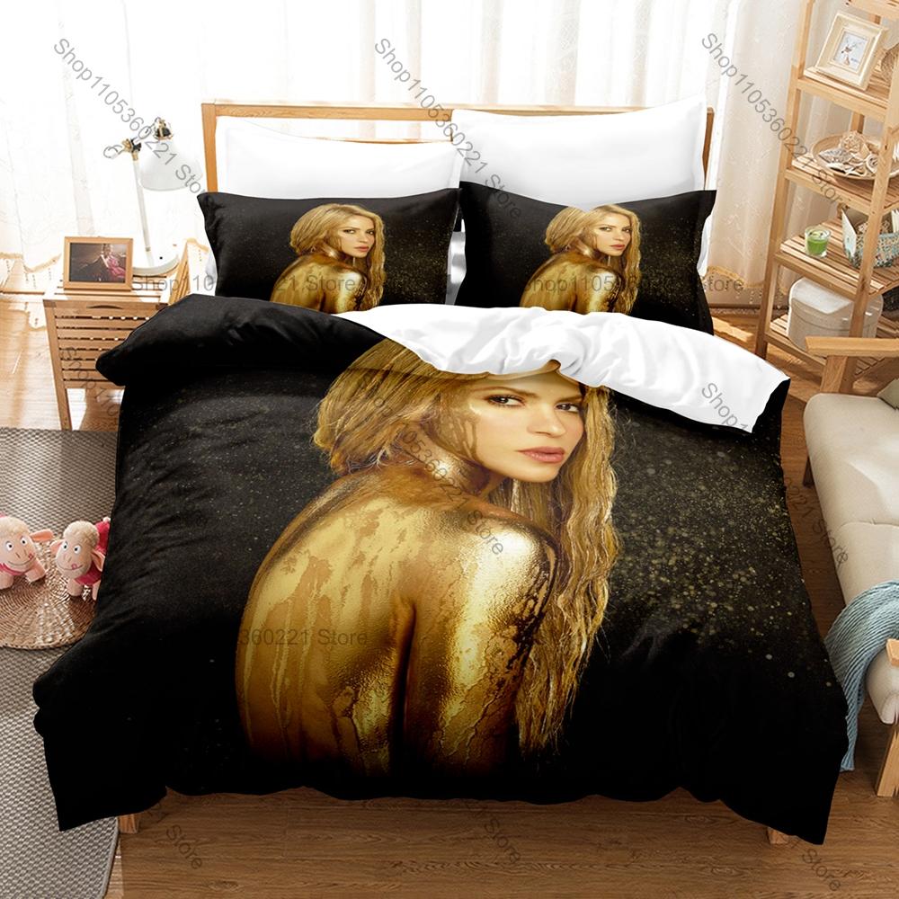 Shakira 3PCS Bedding Set, Duvet Cover + 2 Pillowcases, Latin Singer Print Soft Microfiber Bedding for Fans Bedroom Decor