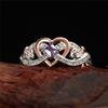 Creative Women's Heart Rings with Romantic Rose Flower Design Wedding Engagement Love Rings Hot Sale Aesthetic Jewelry