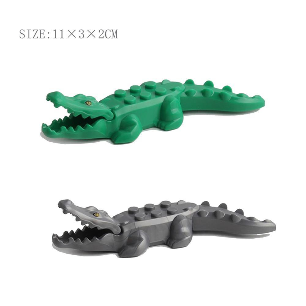 2 шт. Модель животного Строительные блоки Кирпичные игрушки Крокодил Модель животного MOC Развивающие блоки Игрушки для детей Детские игрушки