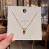 Korean Exquisite Zircon Love Titanium Steel Necklace - Elegant Fairy-Inspired Clavicle Chain for Women