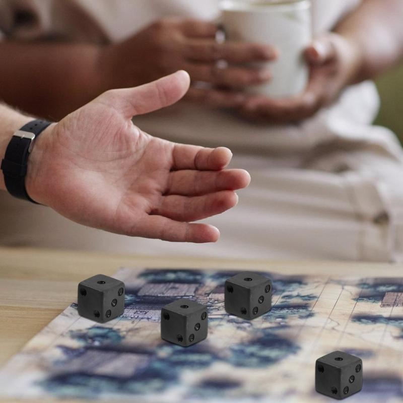 Шестигранные кубики с закругленными углами оптом, упаковка из 10 штук, 16 мм D6 акриловые кубики-кубики для настольных игр с большими точками для детей и взрослых