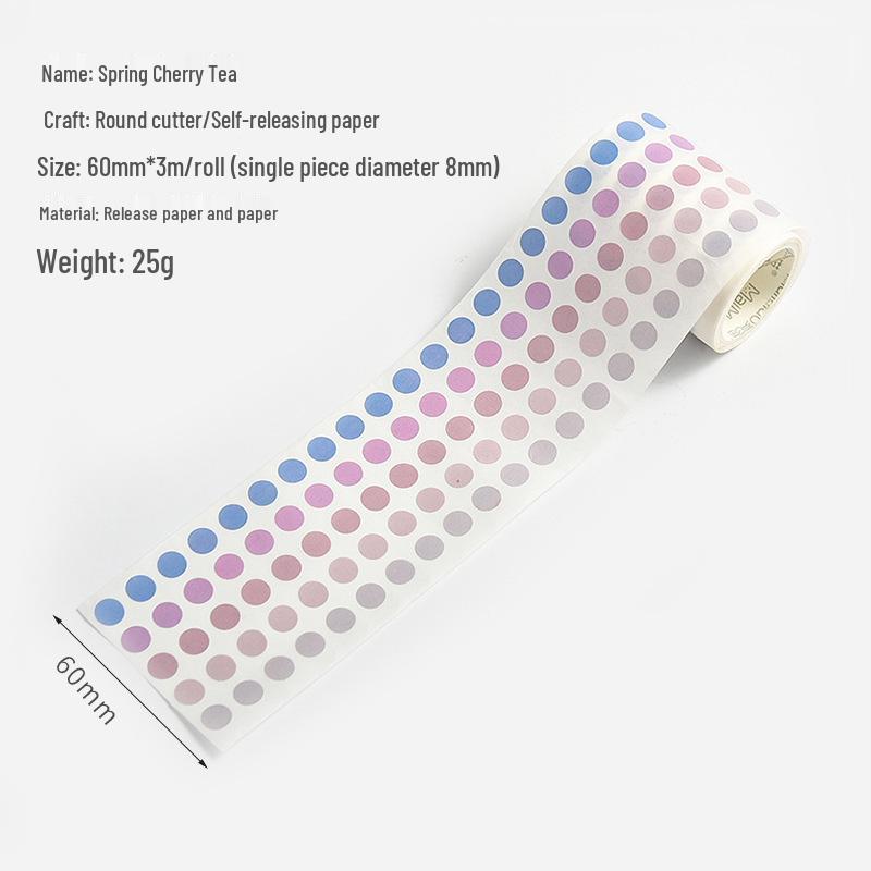 Morandi Polka Dot Washi Tape Stickers for Journals – Salt Style Pre-Cut Background Material