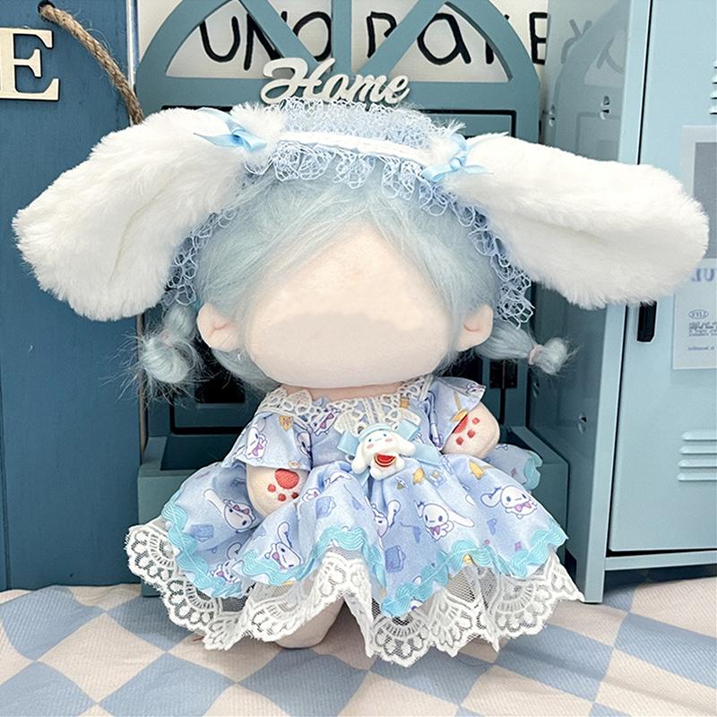 20 см хлопковая кукла, милые платья принцессы, комбинезон, футболка, плюшевая кукла, одежда, юбка с повязкой на голову, комплект платьев, аксессуары для кукол