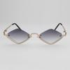Retro Diamond-Shaped Women's Sunglasses Metal Hip Hop Vintage Shades Narrow Small Eyewear for Women & Men