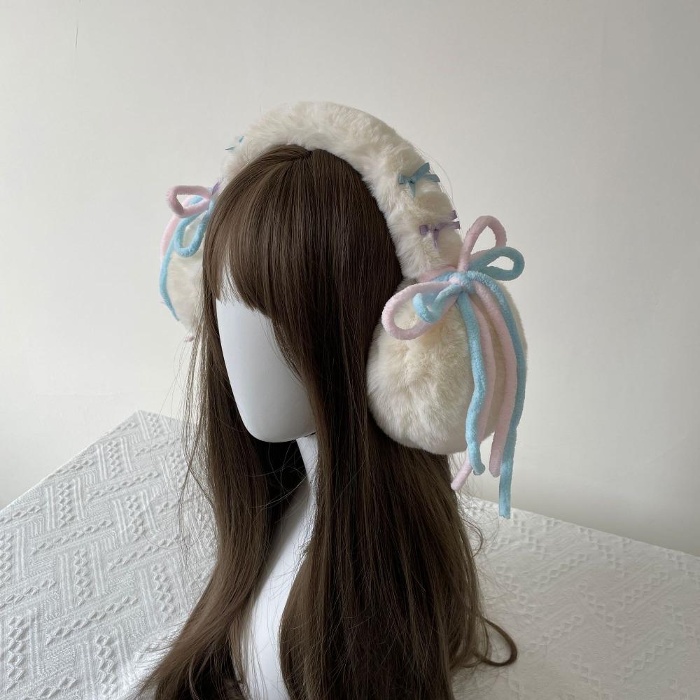Трендовые наушники-ушанки с бантом Y2k, мягкие зимние грелки для ушей, утолщенные для защиты от холода, плюшевые накладки на уши для холодной погоды