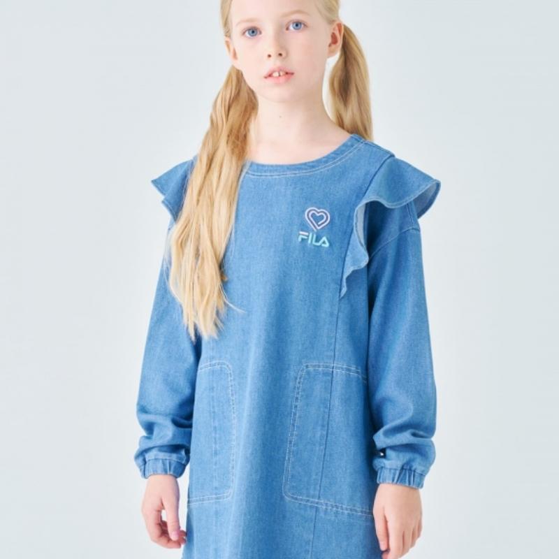 [fila Kids] Girls Denim Dress  Fk2opf1110f Dem  q0zFk2opf1110fDem
