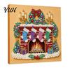 Christmas Craft Supplies for Beginners Faux Pearl Art Kit, DIY Santa Tree Painting Creative Home Decorations 3D Holiday Wall Decor Kit Adults,