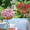 Metal Flower Basket Round Chain Hanging Basket Iron Art Planter Hanging Basket Coconut Pad