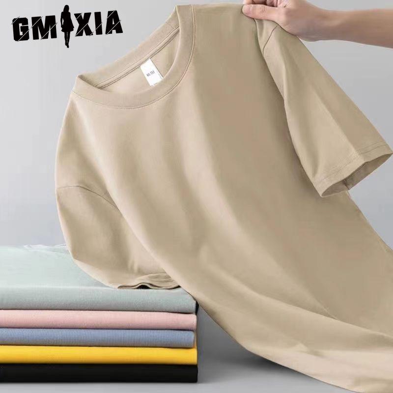 GMXIA Хлопковая футболка с коротким рукавом, мужская модная свободная рубашка с половиной рукава, сострадательная рубашка с принтом