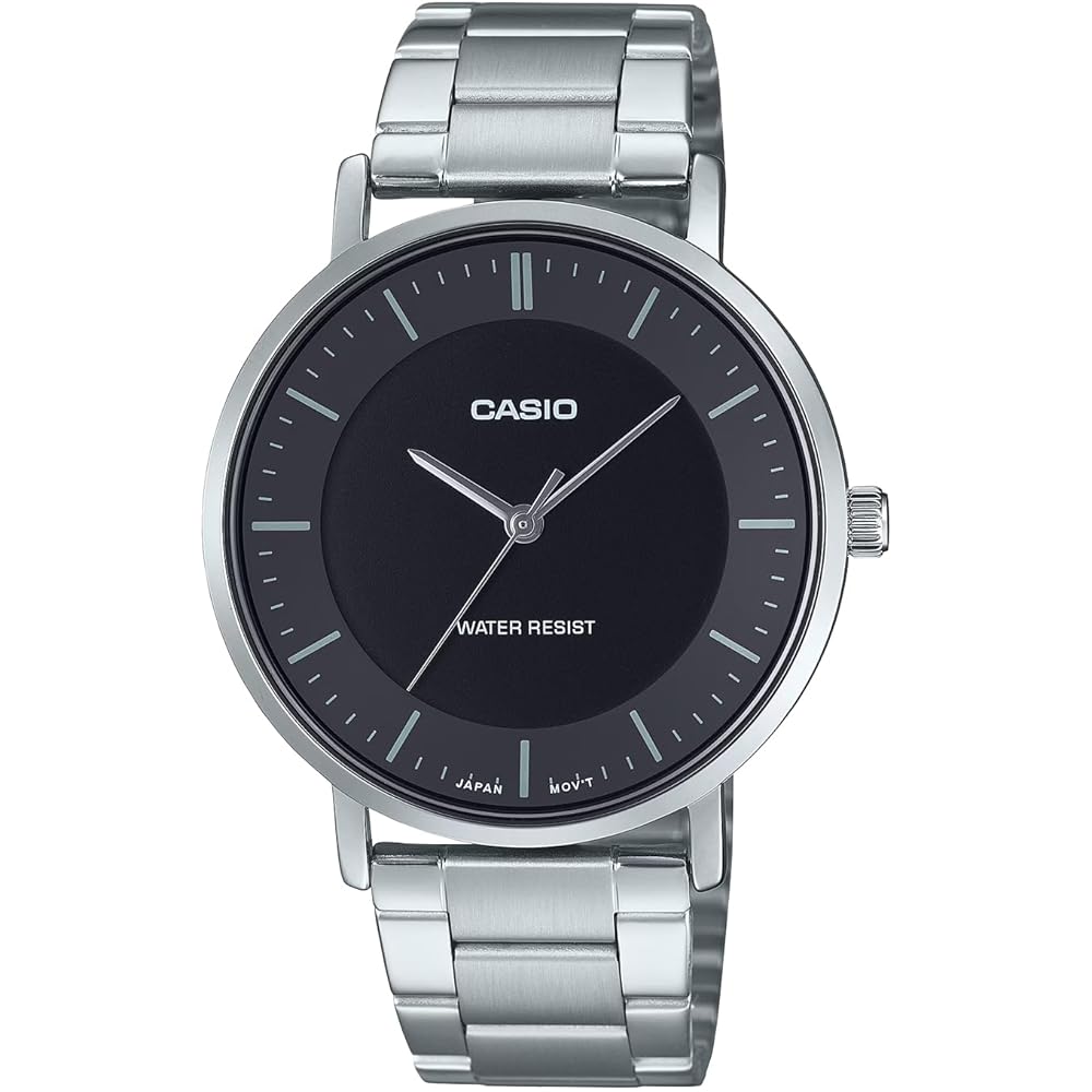 Мужские кварцевые часы Casio MTP-VT04D-1E Черный металлический ремешок Импортная модель