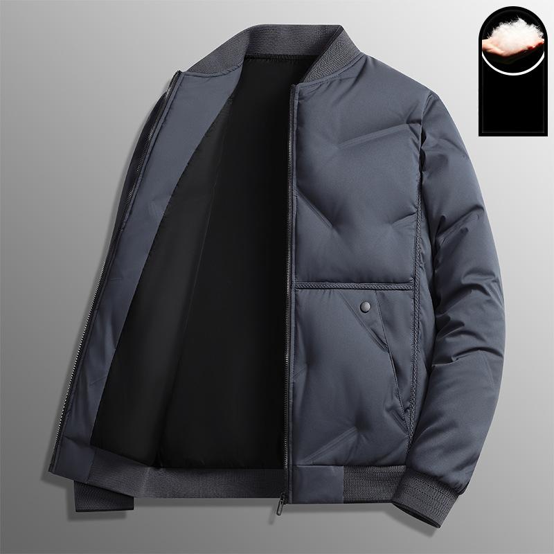 Men's Baseball Collar Down Jacket Men's Short Winter Thickened Warm Gray Duck Down Jacket Casual Youth Jacket