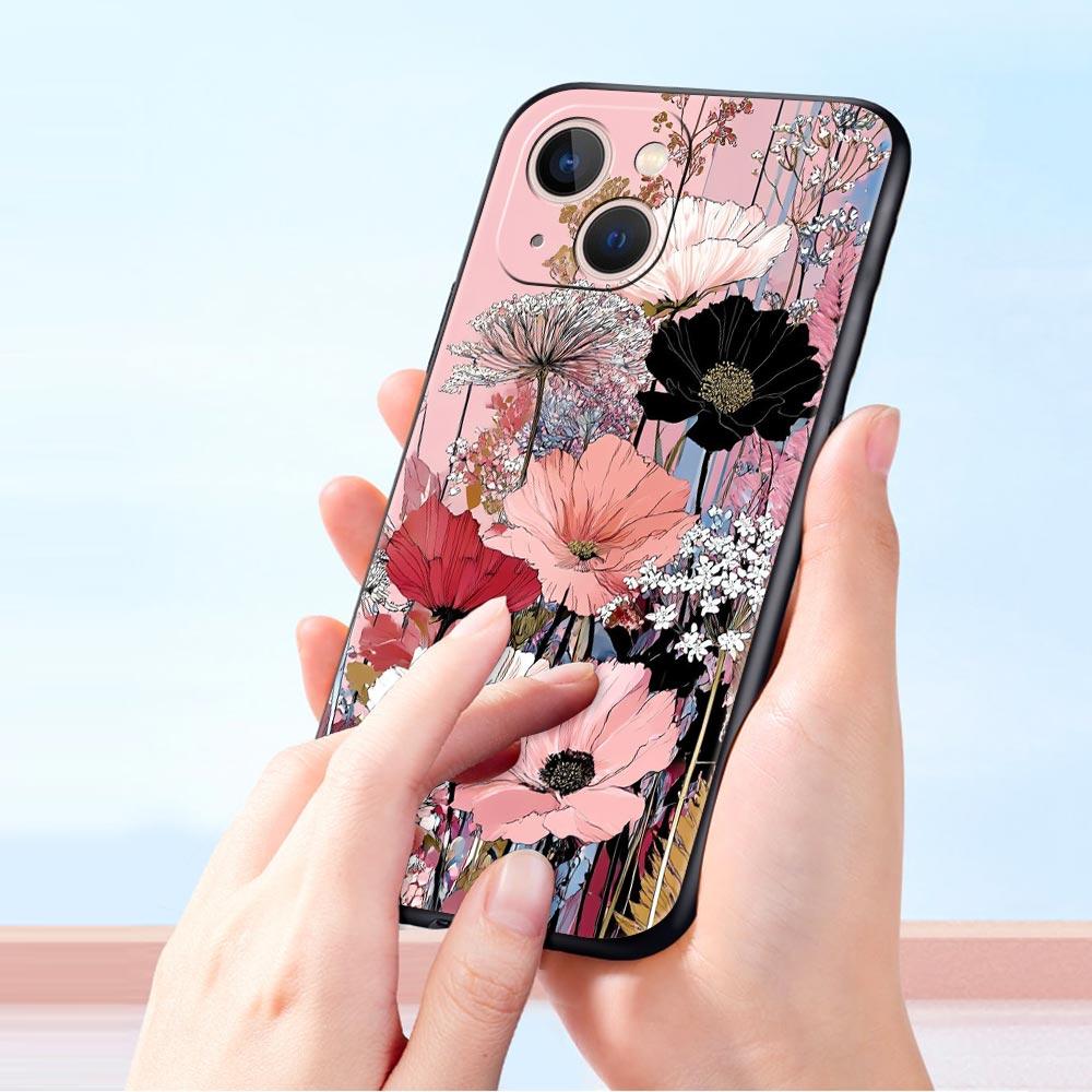 Абстрактные Растения Цветок Чехол для Телефона Cover для iPhone 17 16 15 14 13 12 11 Pro Max 17 Air Plus Ударопрочный Мягкий ТПУ Чехол Fundas Сумка