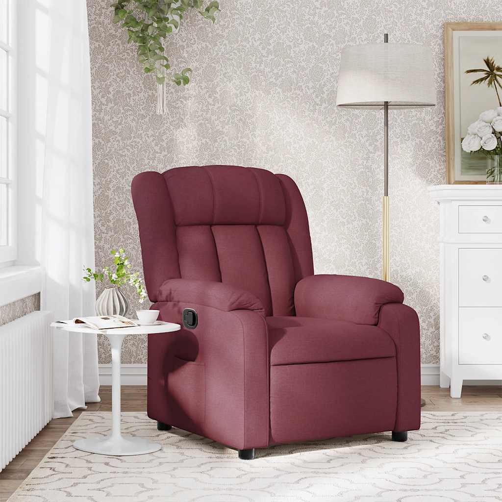 Relaxation Armchair Wine Red Fabric