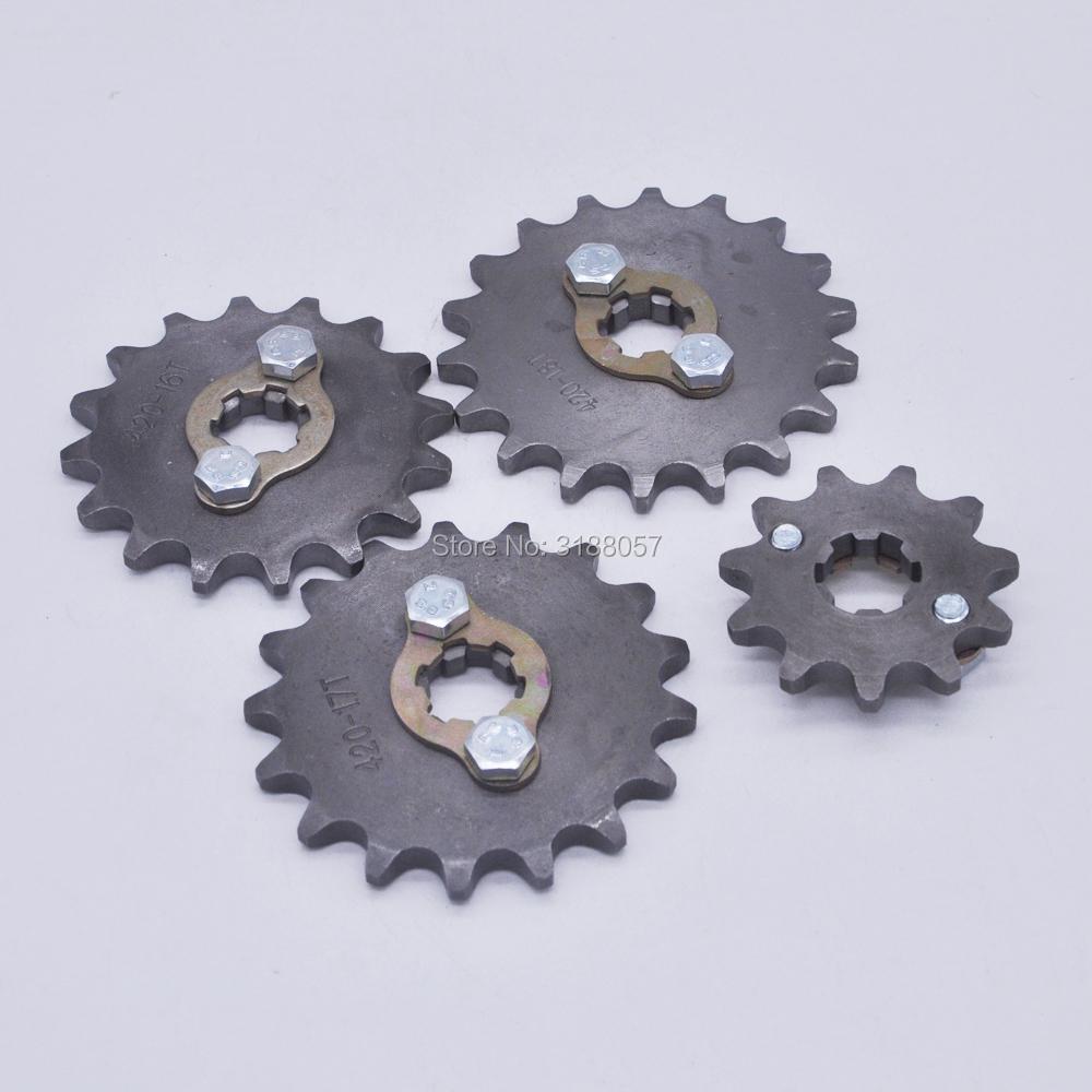420 10T 11T 12T 13T 14T 15T 16T 17T 18T 19T 20mm Drive Front Counter Sprocket ATV PitBike Lifan YX Loncin 125 140CC