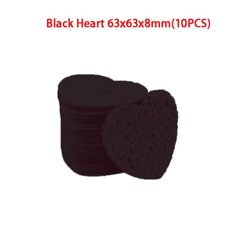 10pcs Estheticians Compressed Cosmetic Heart/Flower Shaped Cleansing Water Absorption Wood Pulp Pads Puff Facial Sponges Washing
