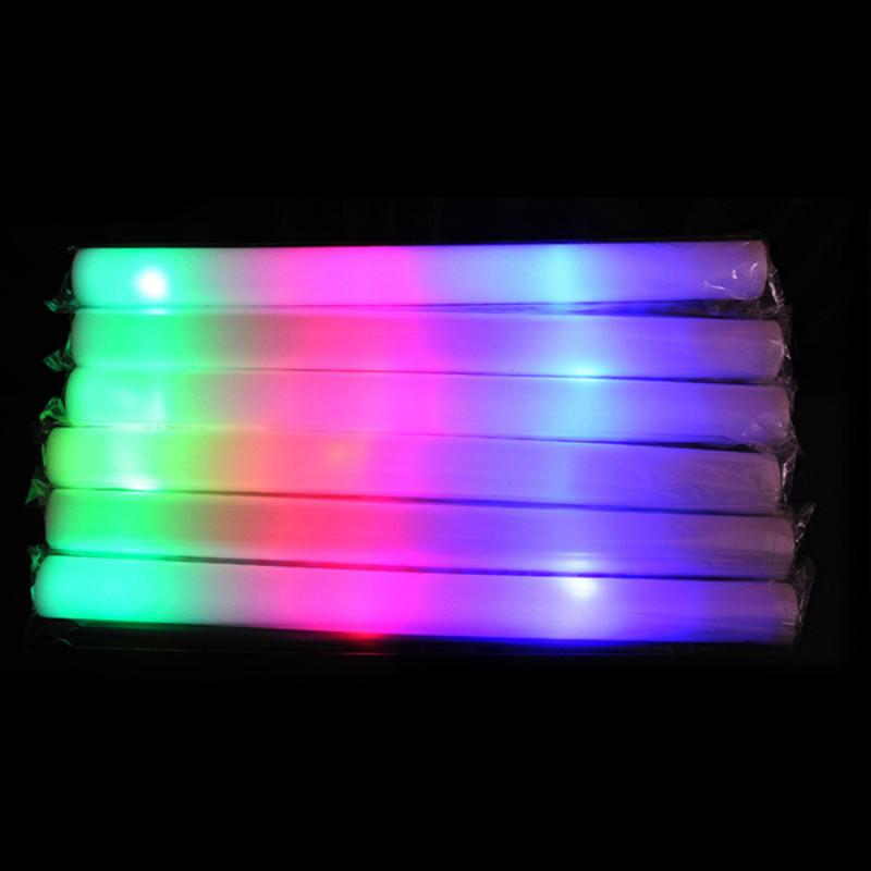 Массовые красочные светодиодные светящиеся палочки Rgb светодиодные светящиеся пенопластовые палочки Cheer Dark Tube Light поставки для дня рождения, свадьбы, вечеринки