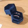 Personalized Velvet Hexagonal Jewelry Ring Box - Dustproof Gift Storage