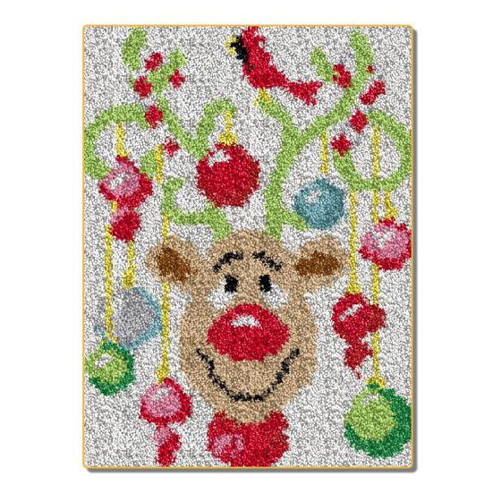 Коврик для самостоятельного вязания крючком, набор для веселого отдыха в рождественском стиле, предварительно напечатанная основа, ковер ручной работы