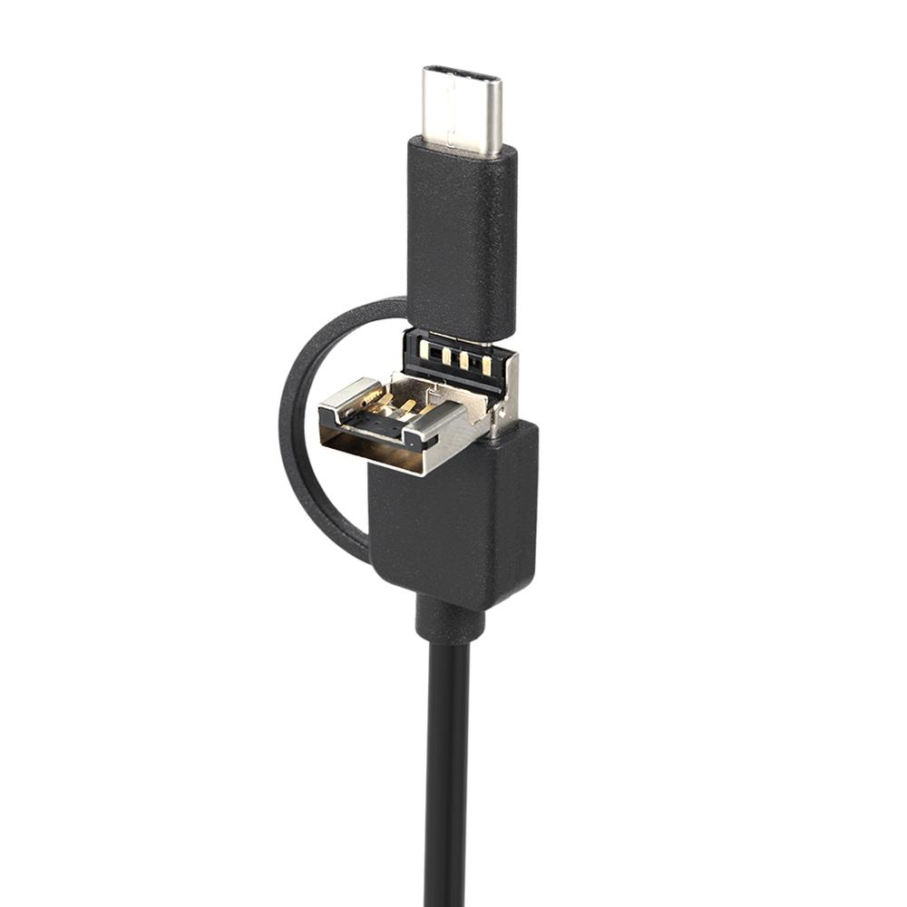 Инспекционная камера 3 в 1 Тип эндоскопа Type-C и Micro USB и USB Водонепроницаемый IP67 для телефонов Android ПК 2 м