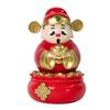 Auto Shaking Solar Caishen Sculpture Solar Powered Nodding Lucky Wealth Statue  Store Display