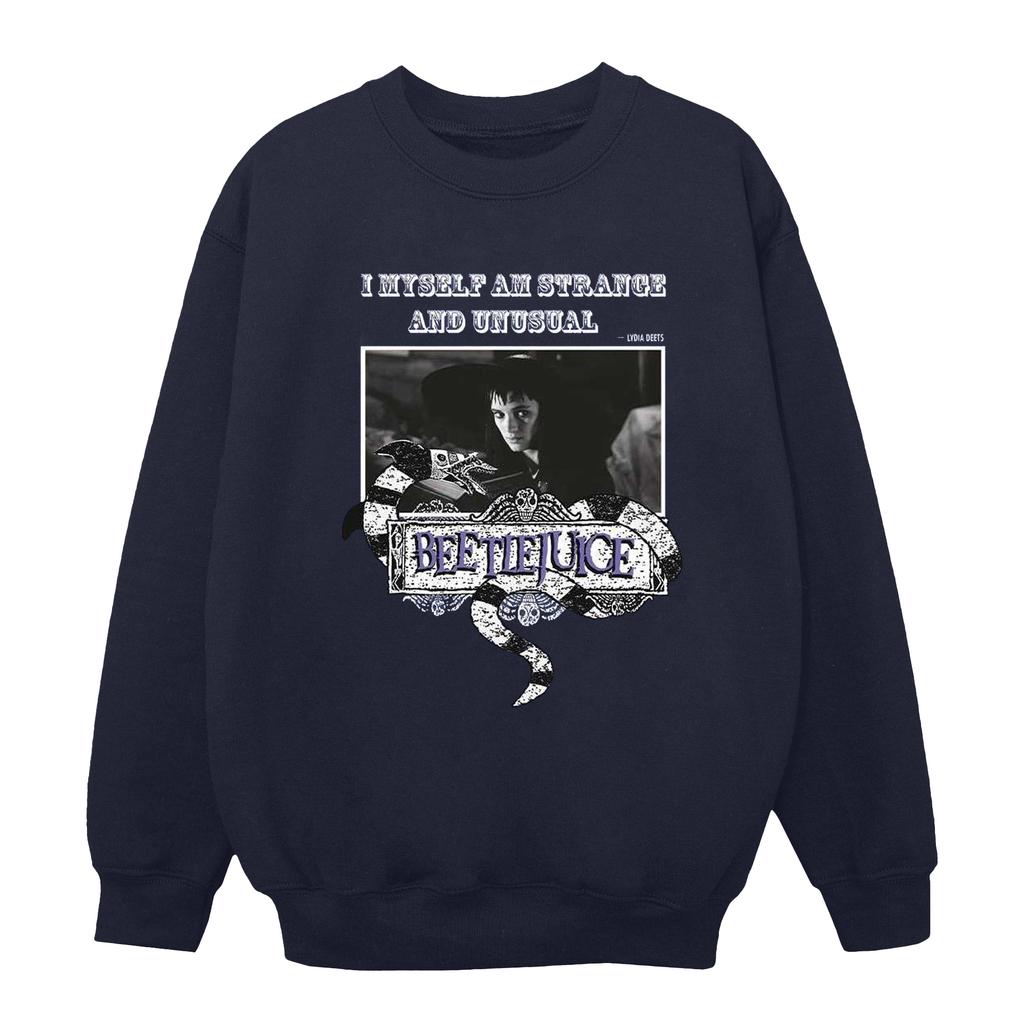 Beetlejuice Mens Strange And Unusual Logo Sweatshirt