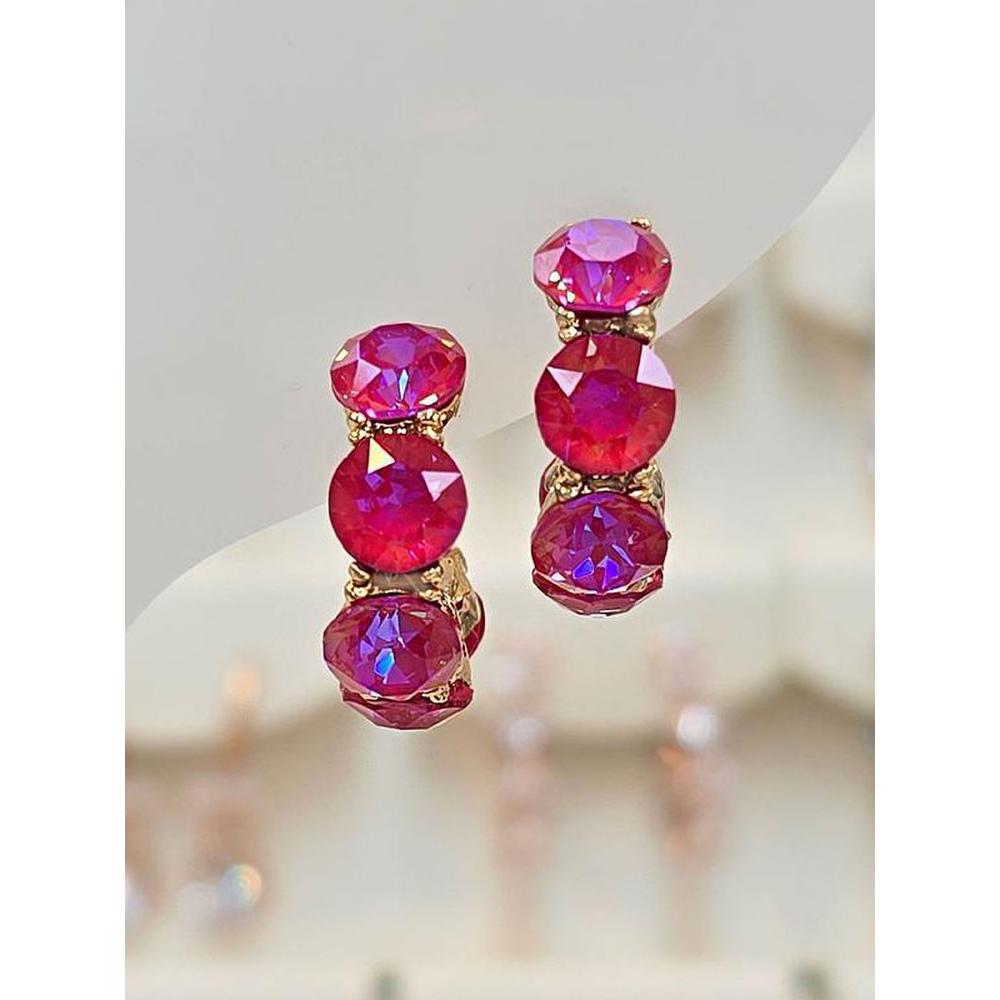 Volare Save Zone 03 Volare Ruby Glow Silver Needle Hoop Earrings Agsss1796A (39929740)