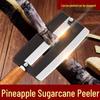 Нож для сахарного тростника и ананаса: Очень большой овощечистка и скребок для нарезки, очистки и двойного использования с маленьким изогнутым лезвием.