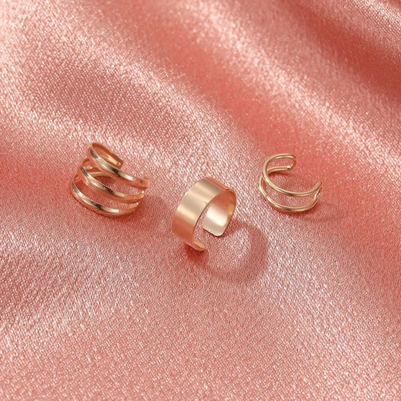 Geometric C-Shaped Ear Cuff Non-Piercing Earring Women Minimalist Retro Alloy Clip Fashion Jewelry