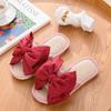 Fashion 2024 New Fashion Linen Slippers Women's Silk Bow Cotton Linen Slippers Women's Indoor Home Outdoor Sandals Slippers Zapatos