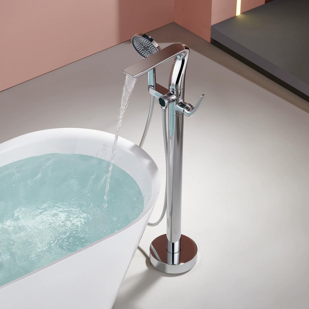 Набор смесителей для ванны Rose Gold, напольный смеситель для ванны Brushed Gold, черный смеситель для ванны с поворотным изливом и душевой лейкой